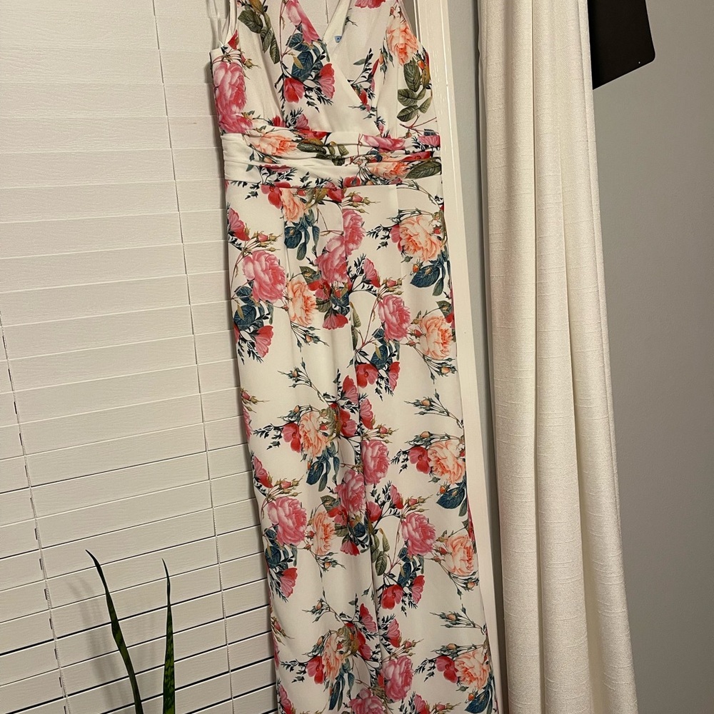 ANTONIO MELANI Floral Jumpsuit - White and Pink